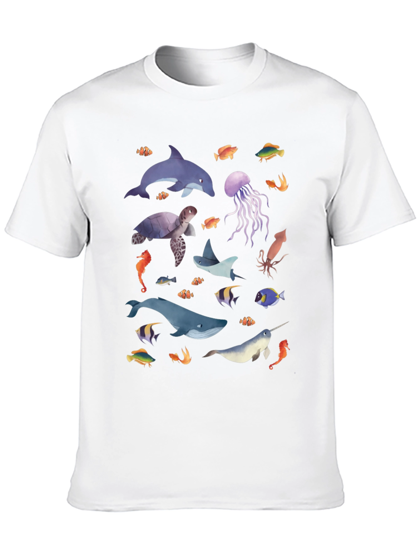 Ocean Life Graphic Tee - Black Unisex T-Shirt