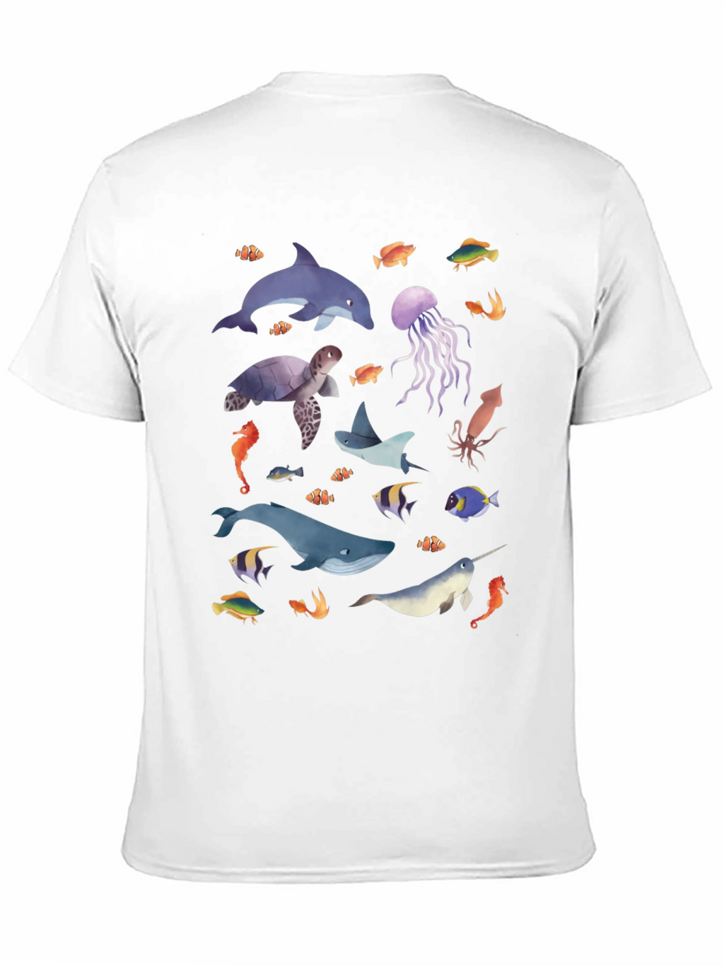 Ocean Life Graphic Tee - Black Unisex T-Shirt