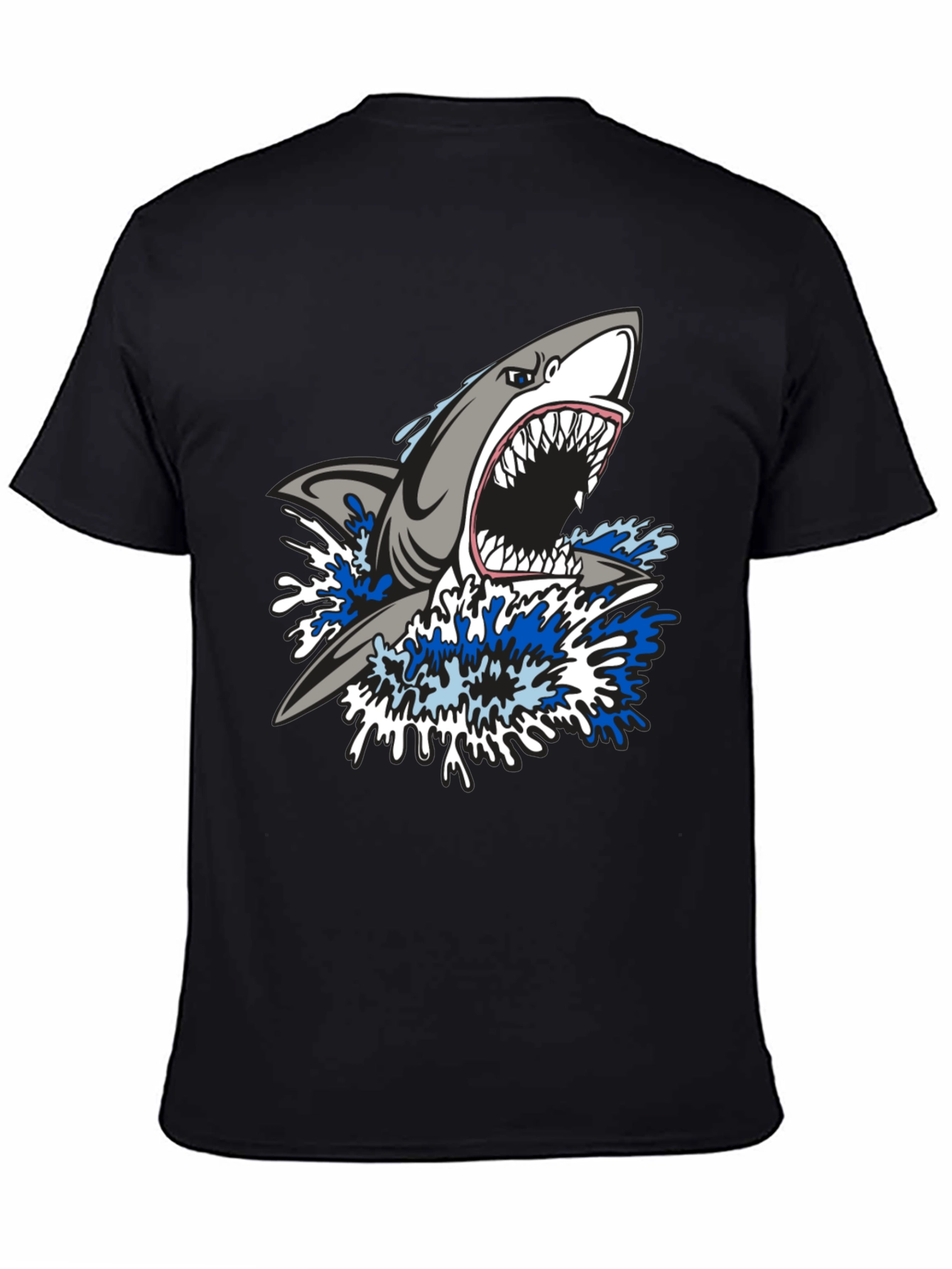 Mens Black Shark Graphic Tee