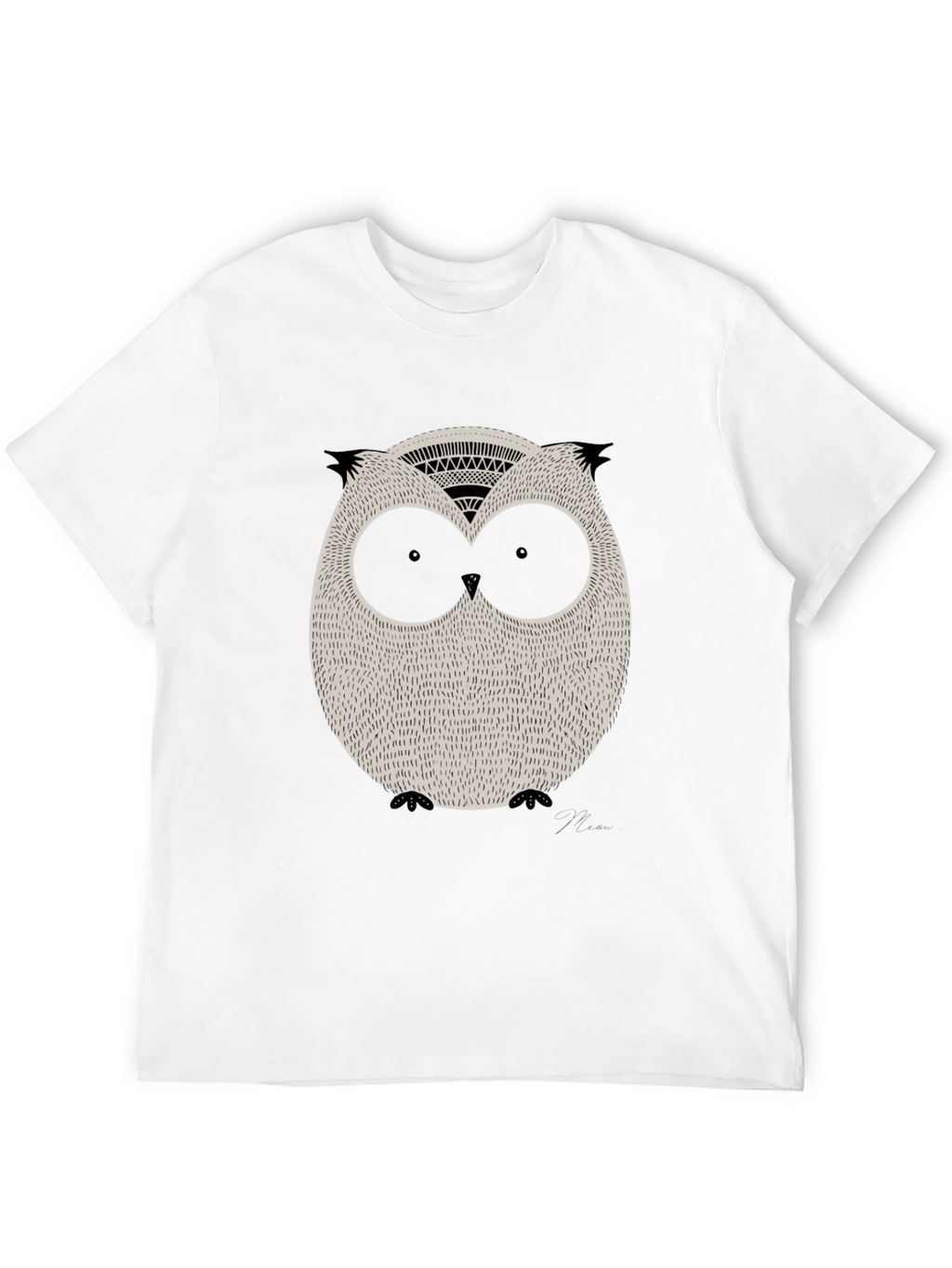 Cool Owl Graphic Print Black Tee