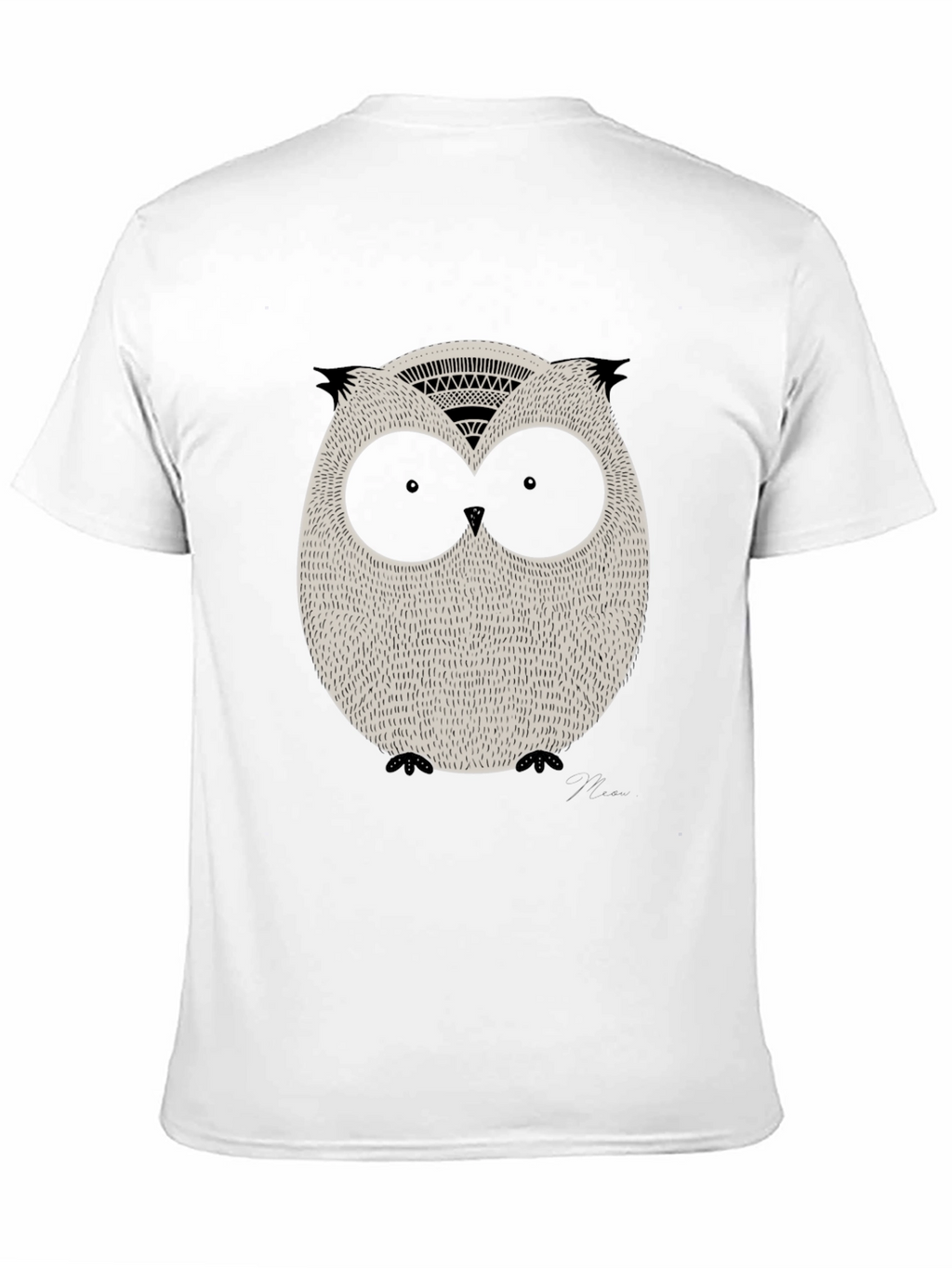Cool Owl Graphic Print Black Tee