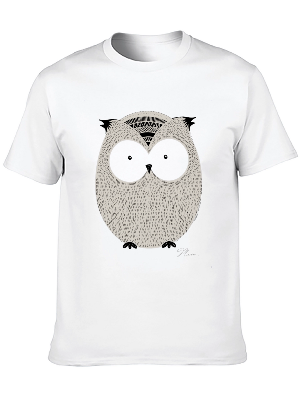 Cool Owl Graphic Print Black Tee