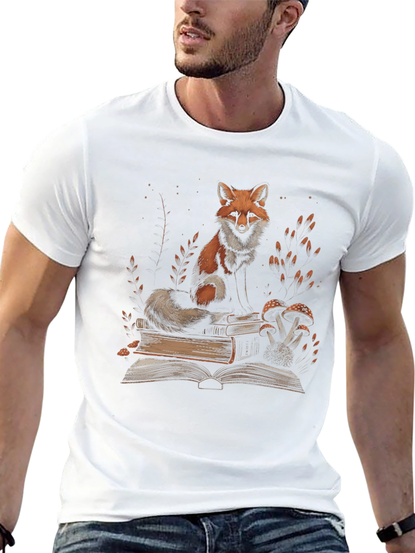 Fox Reading Book T-Shirt