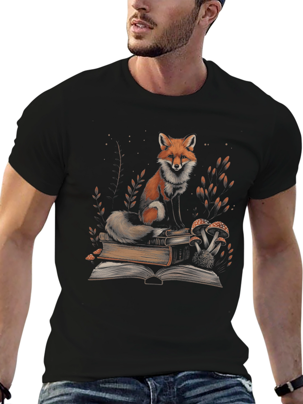 Fox Reading Book T-Shirt