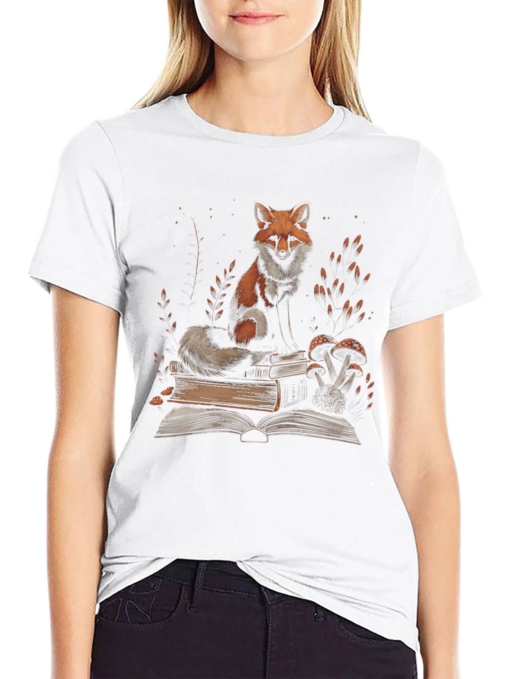 Fox Reading Book T-Shirt