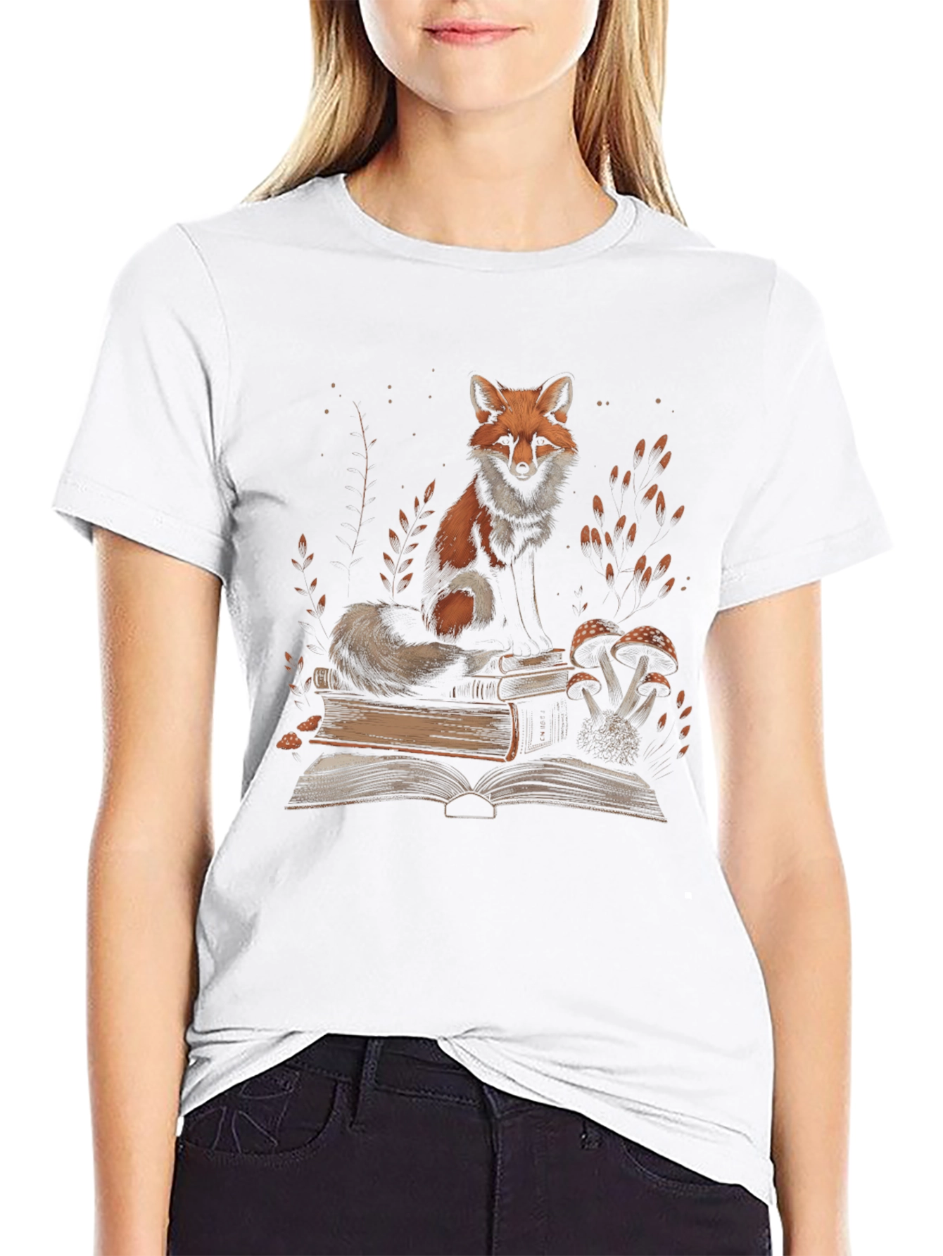 Fox Reading Book T-Shirt