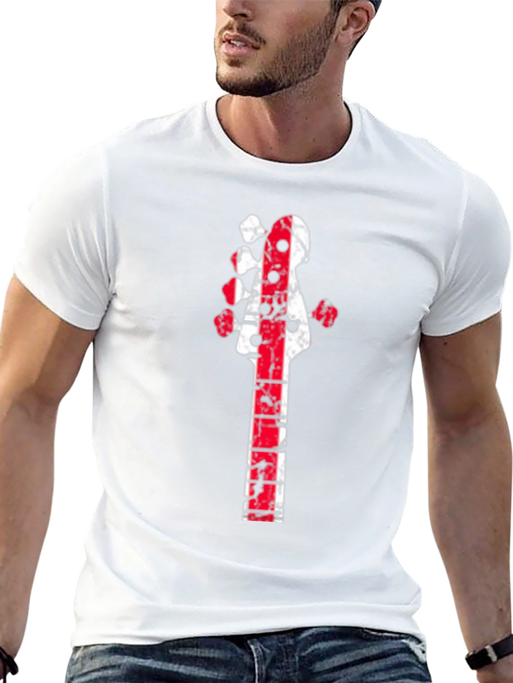 Distressed Guitar Neck Graphic Tee
