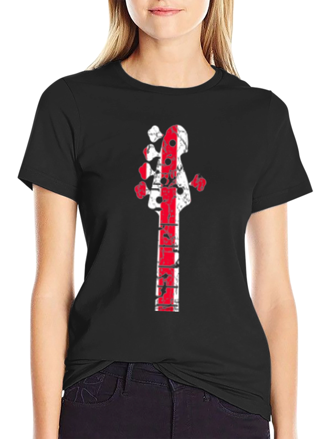 Distressed Guitar Neck Graphic Tee