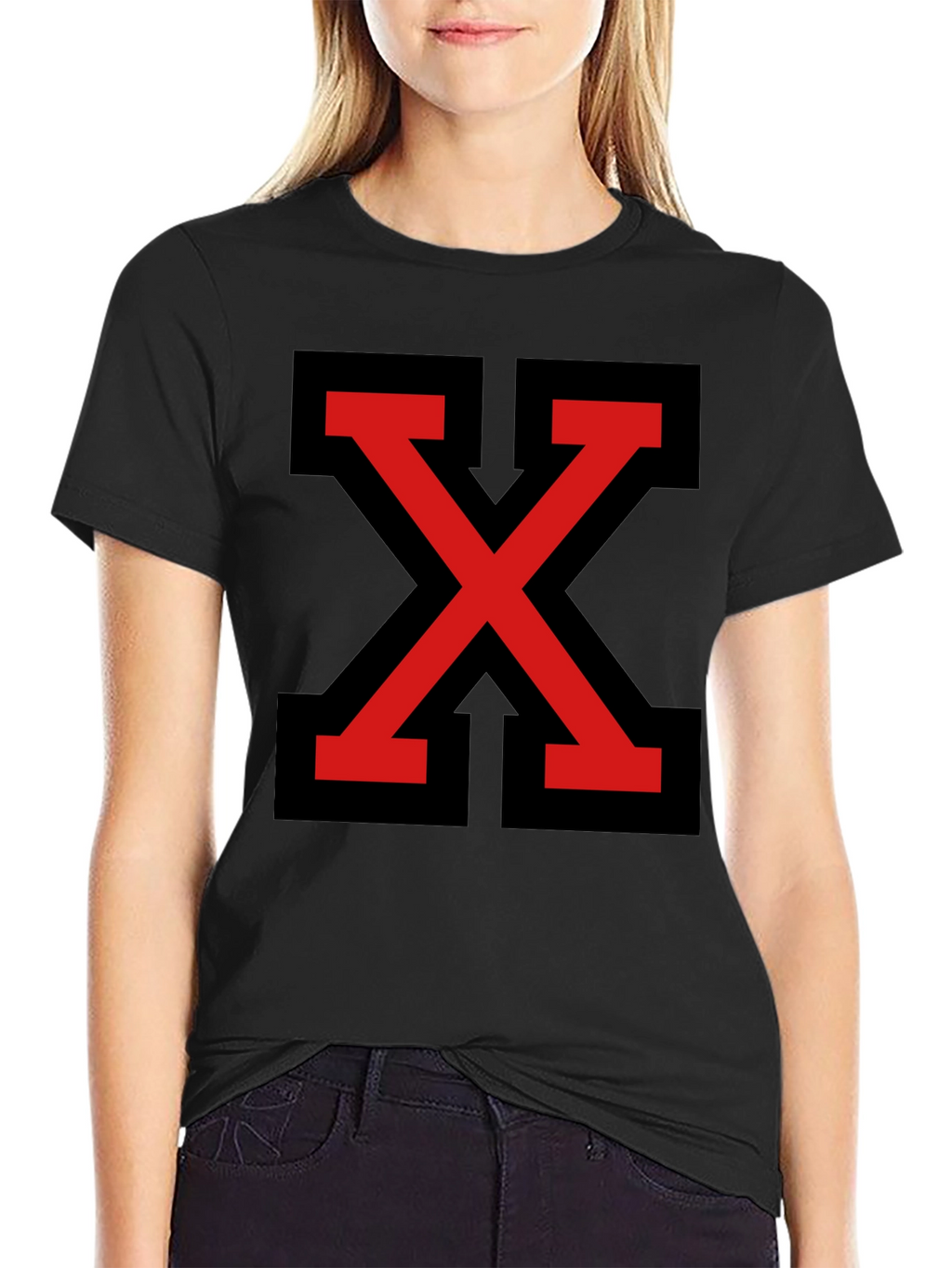 Bold Red X Graphic Tee - Modern Streetwear Style