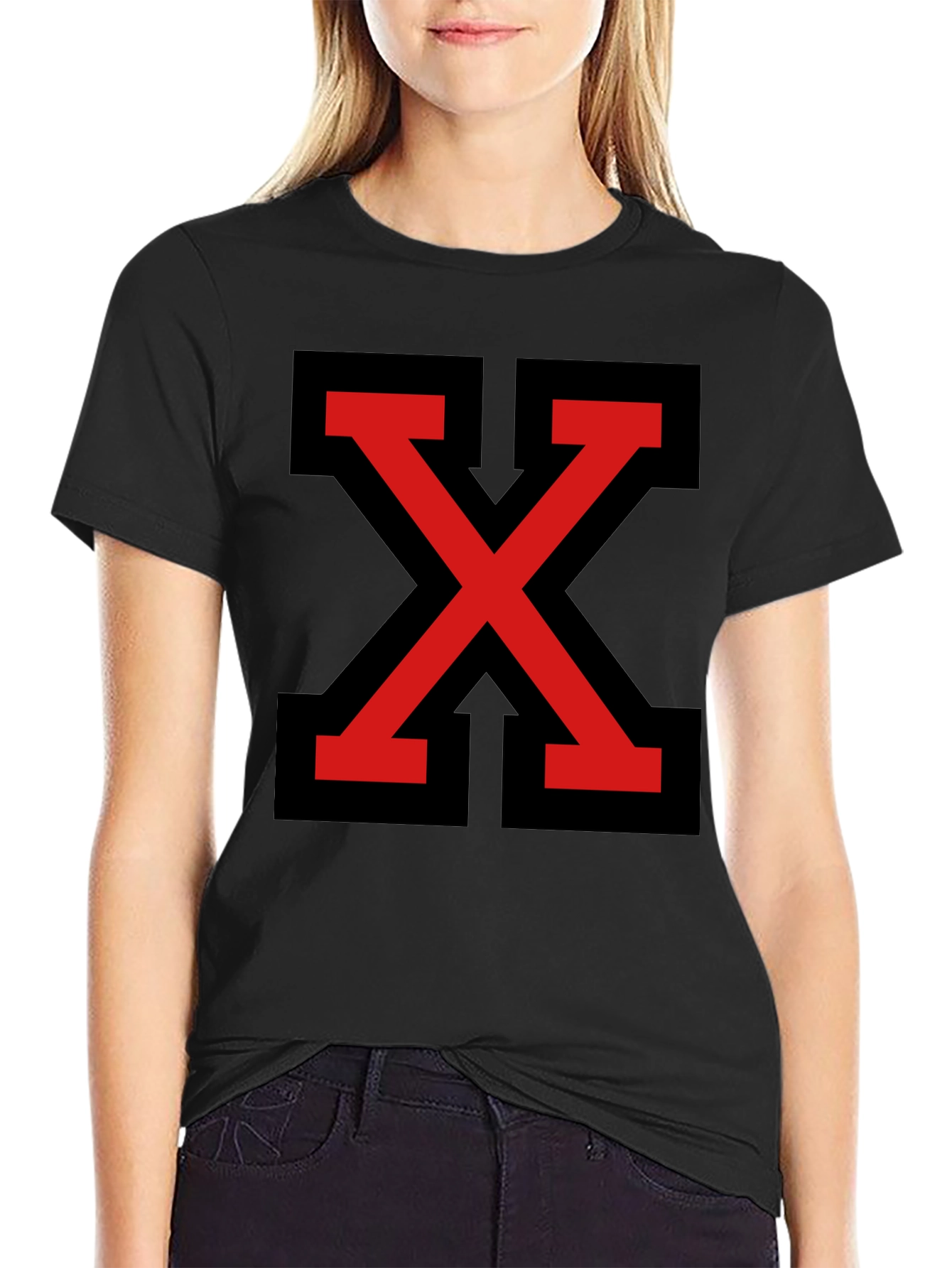 Bold Red X Graphic Tee - Modern Streetwear Style