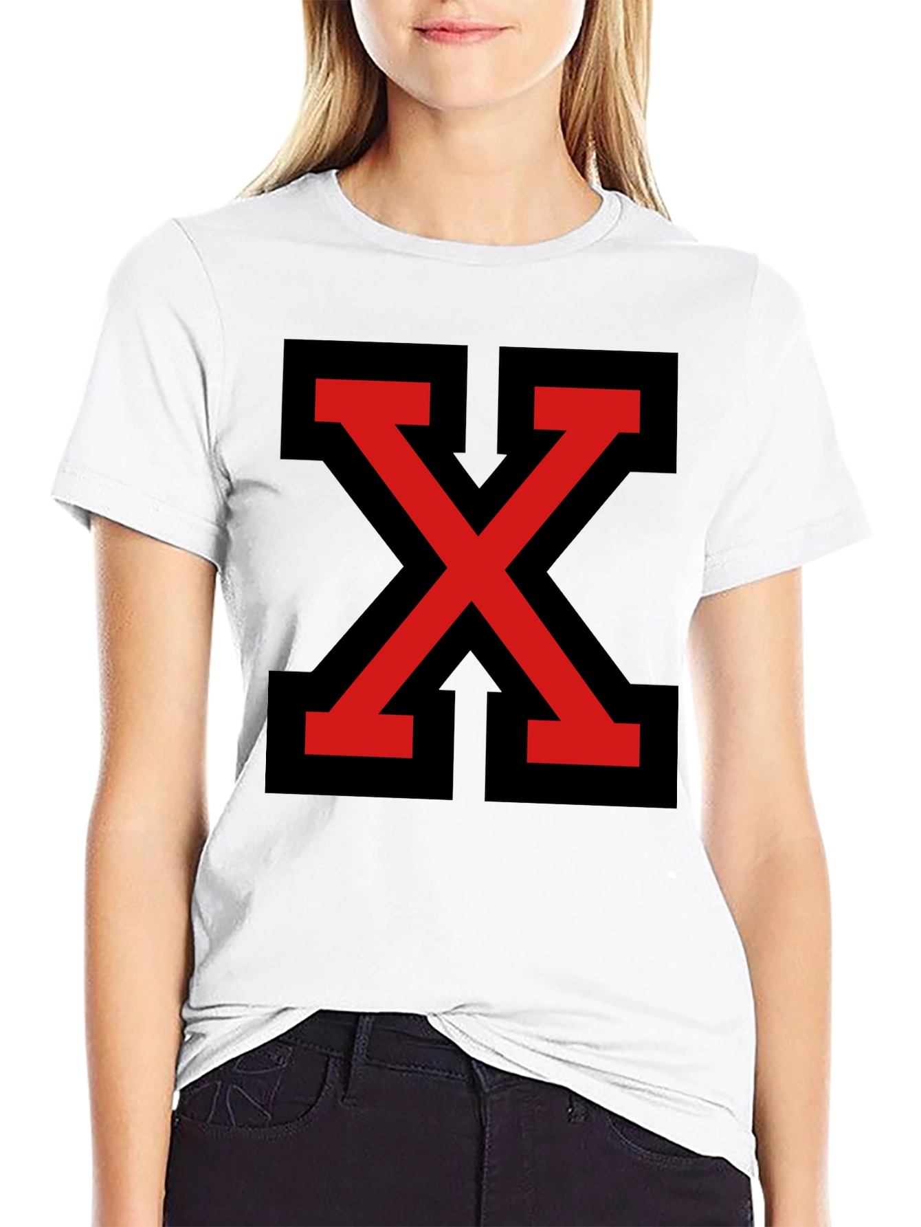 Bold Red X Graphic Tee - Modern Streetwear Style