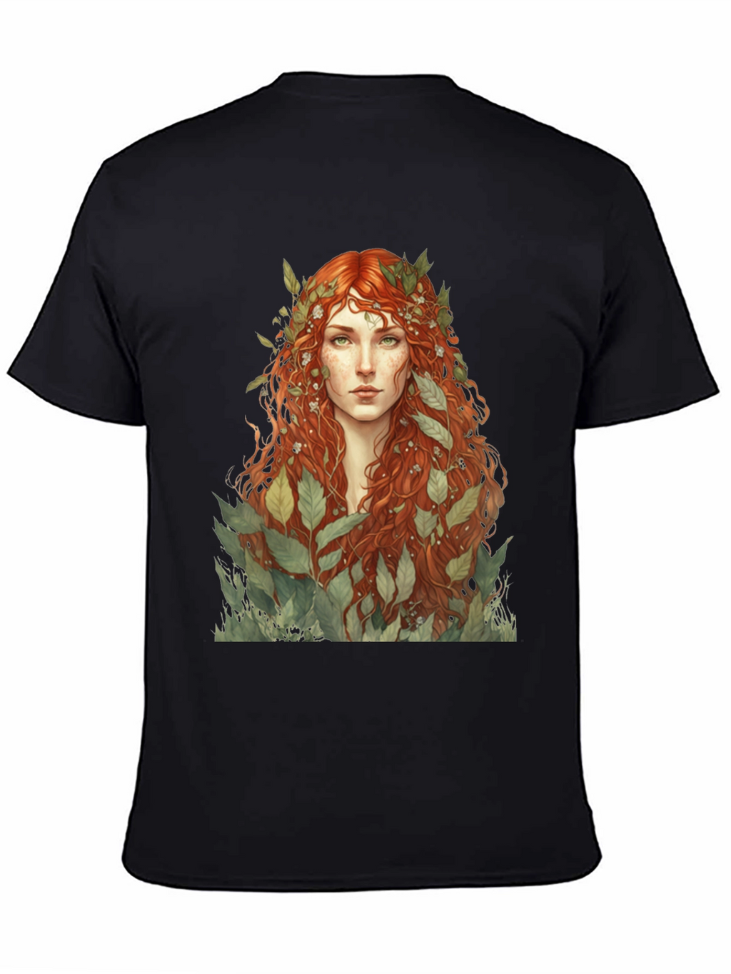 Earth Goddess Graphic Tee - Black Cotton T-Shirt