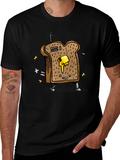 Animated Toast Graphic Black T-Shirt