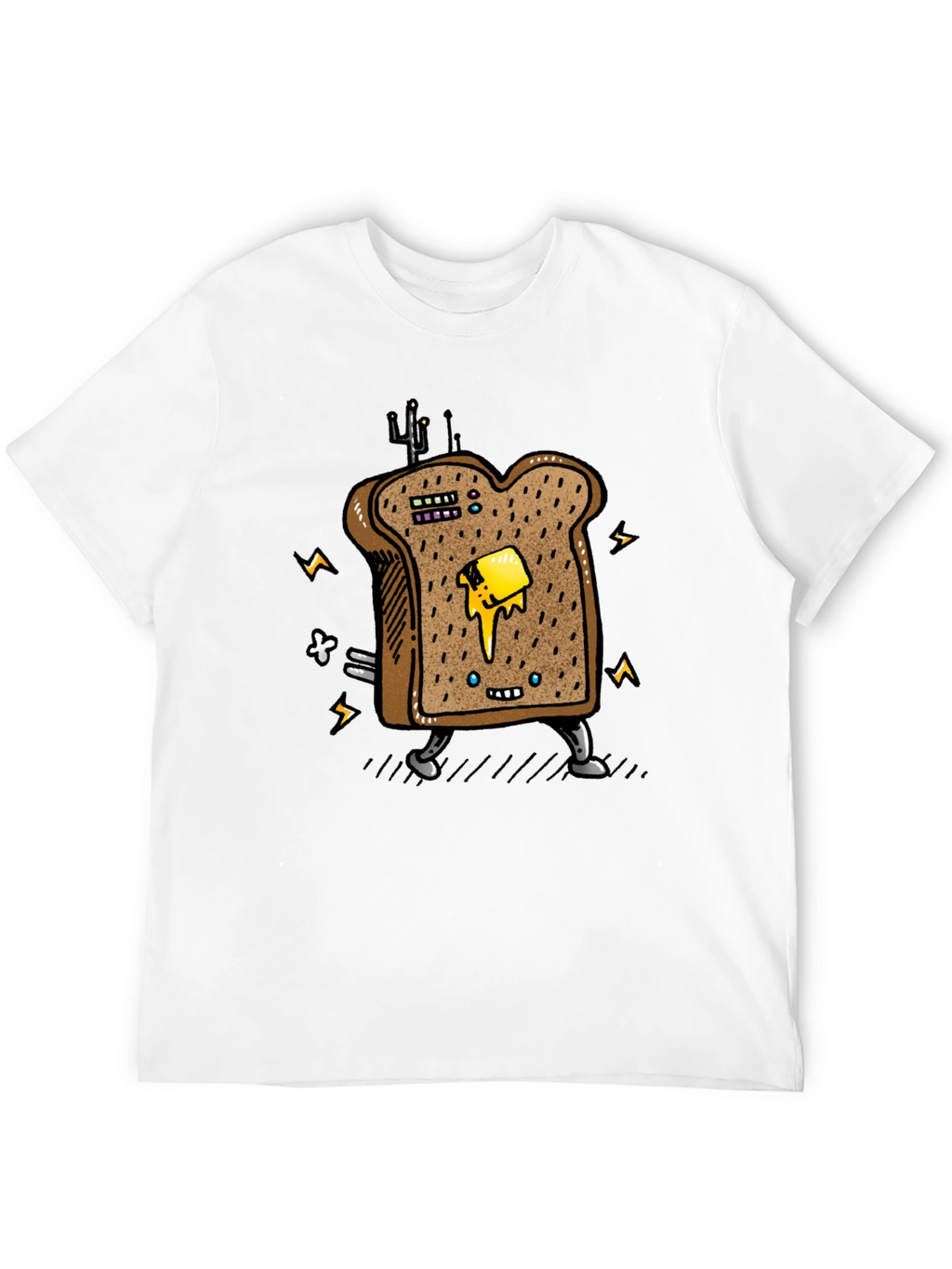 Animated Toast Graphic Black T-Shirt