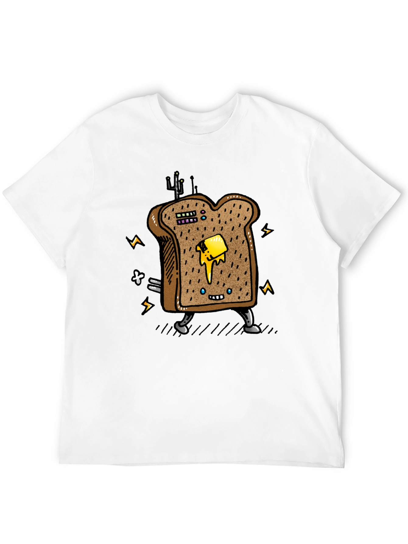Animated Toast Graphic Black T-Shirt