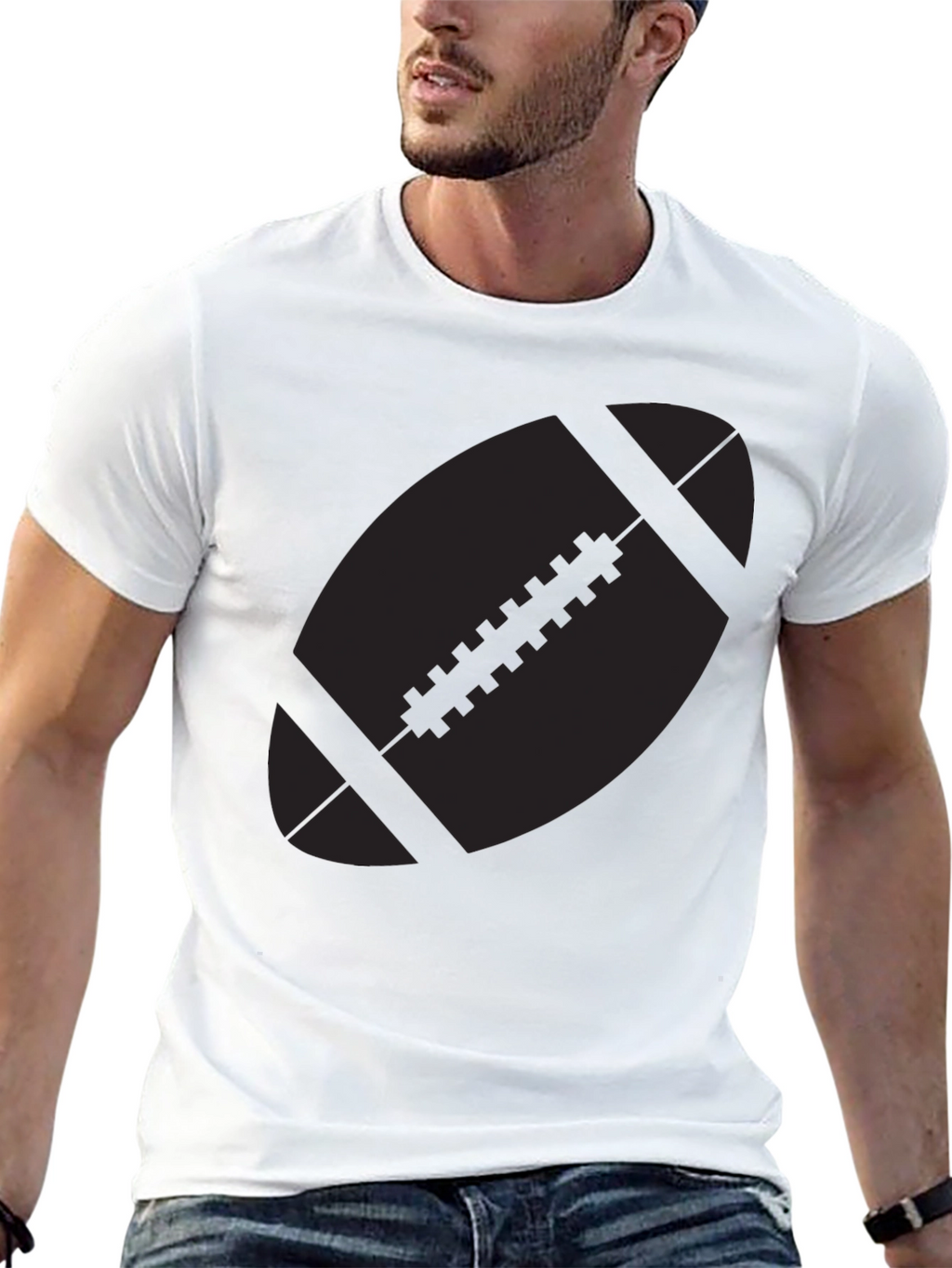 Football Graphic Black T-Shirt