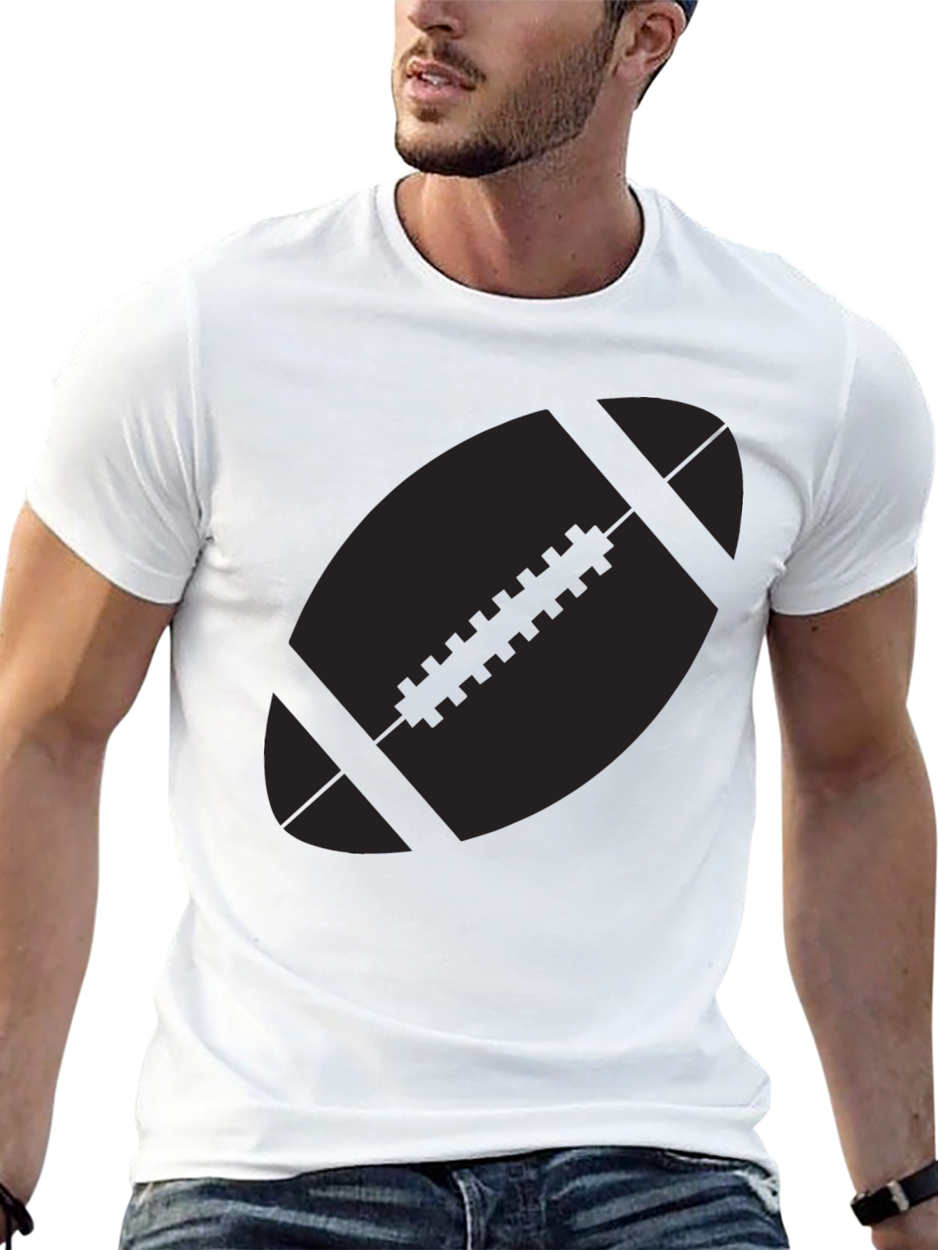 Football Graphic Black T-Shirt