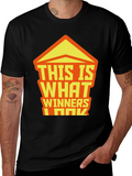 Winners Graphic Tee - Black Crew Neck T-Shirt