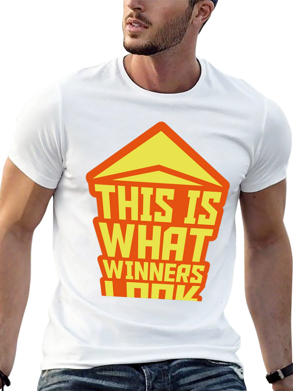 Winners Graphic Tee - Black Crew Neck T-Shirt