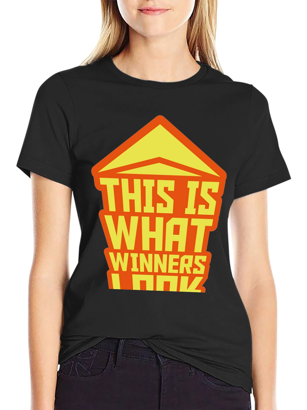 Winners Graphic Tee - Black Crew Neck T-Shirt