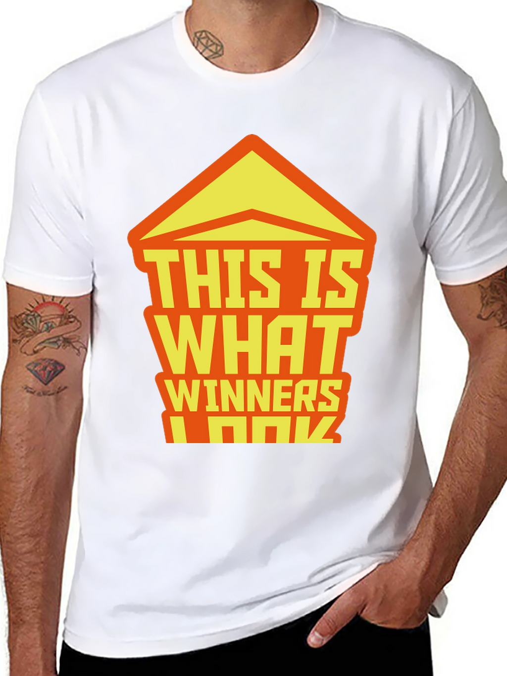 Winners Graphic Tee - Black Crew Neck T-Shirt