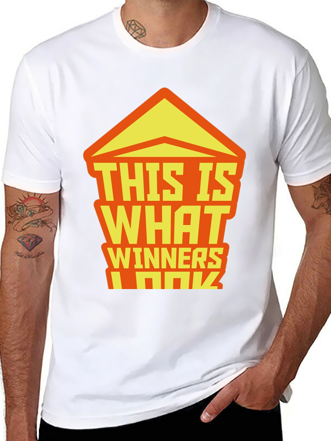 Winners Graphic Tee - Black Crew Neck T-Shirt