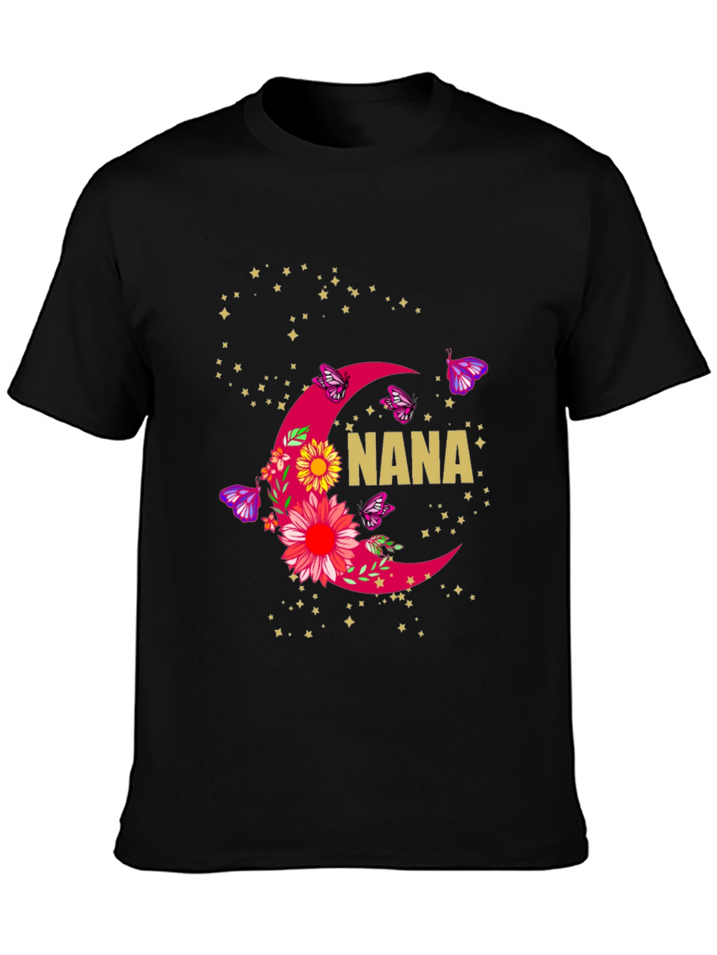 Nana Floral Crescent Moon Graphic T-Shirt