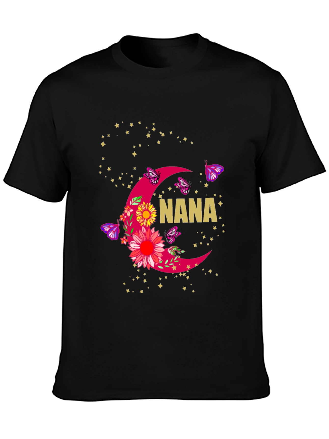 Nana Floral Crescent Moon Graphic T-Shirt