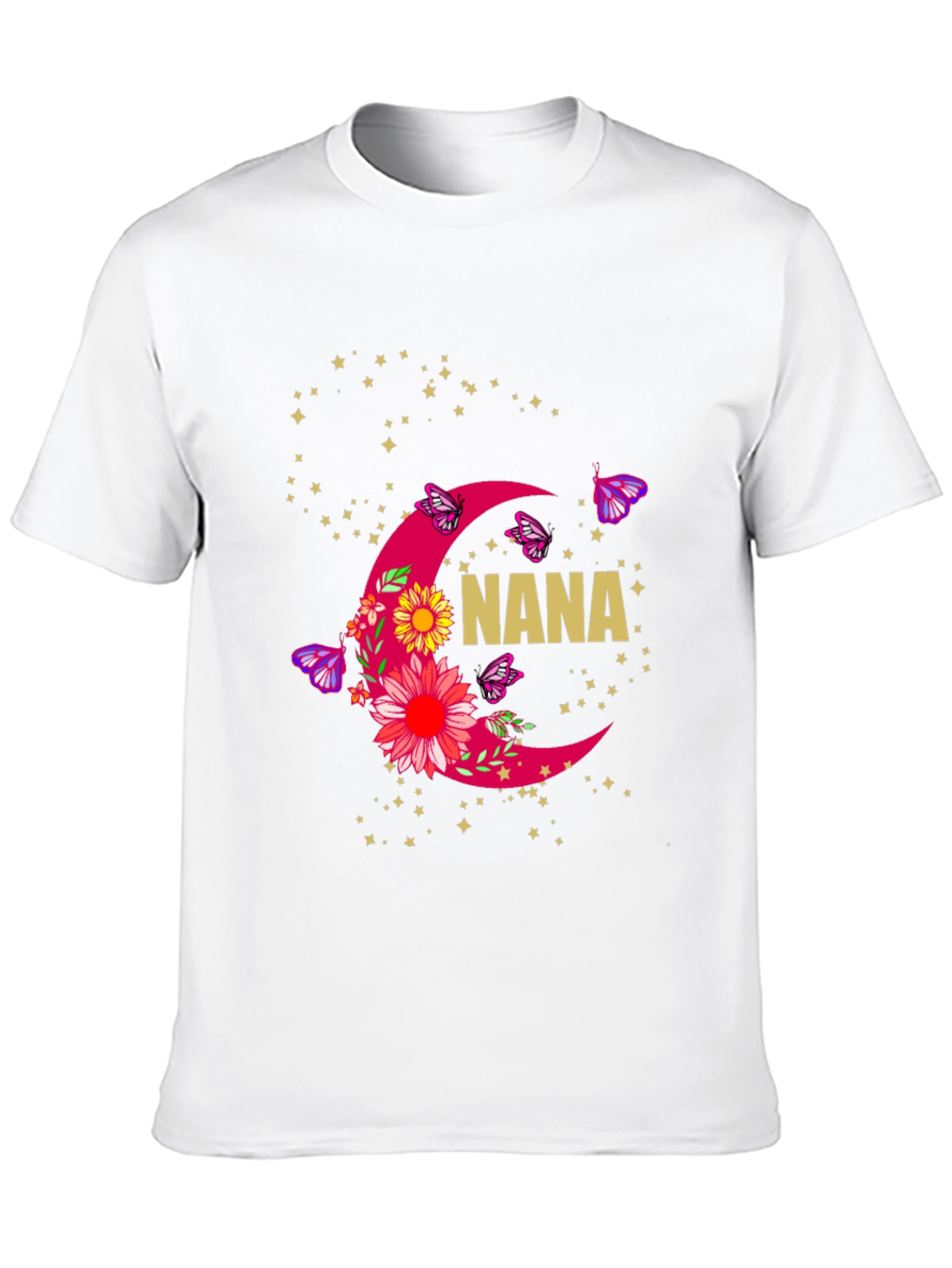Nana Floral Crescent Moon Graphic T-Shirt