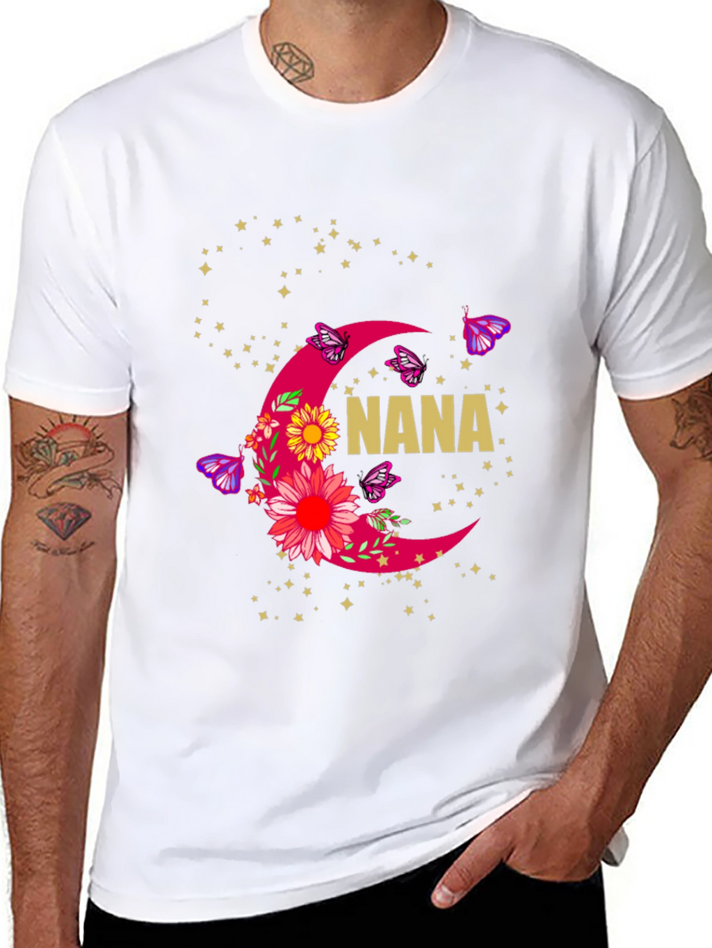 Nana Floral Crescent Moon Graphic T-Shirt