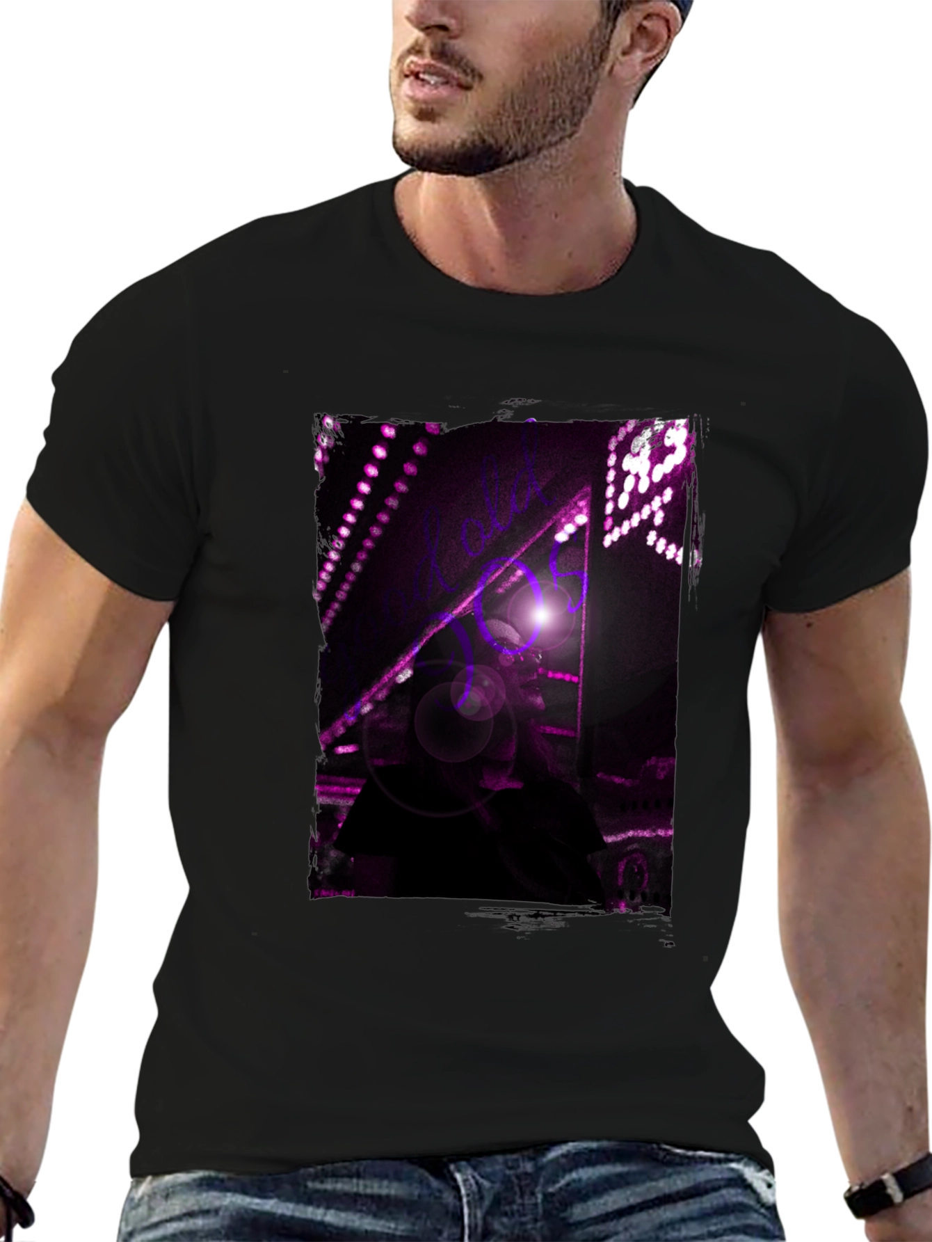 Abstract Purple Light Black T-Shirt