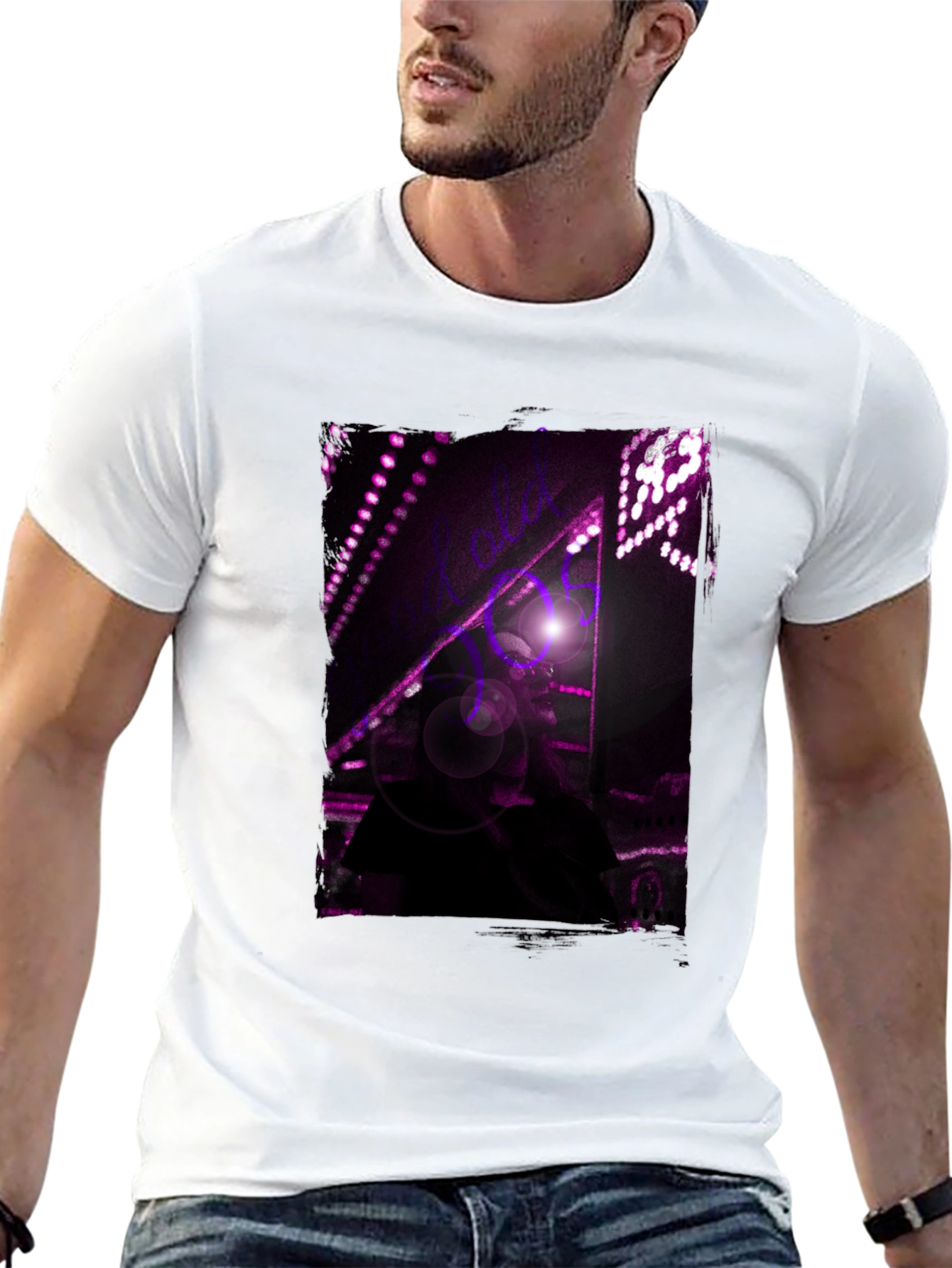 Abstract Purple Light Black T-Shirt