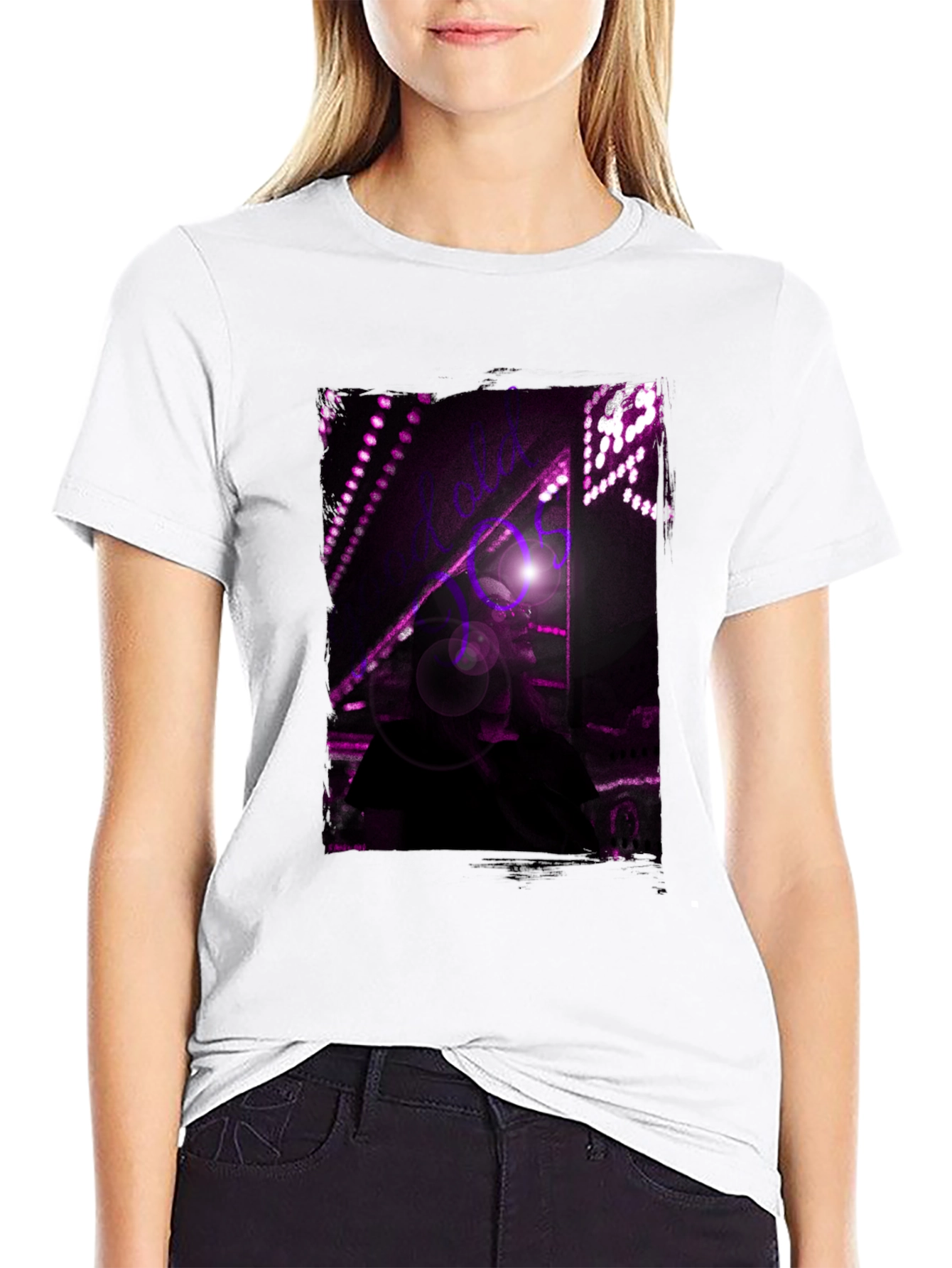 Abstract Purple Light Black T-Shirt