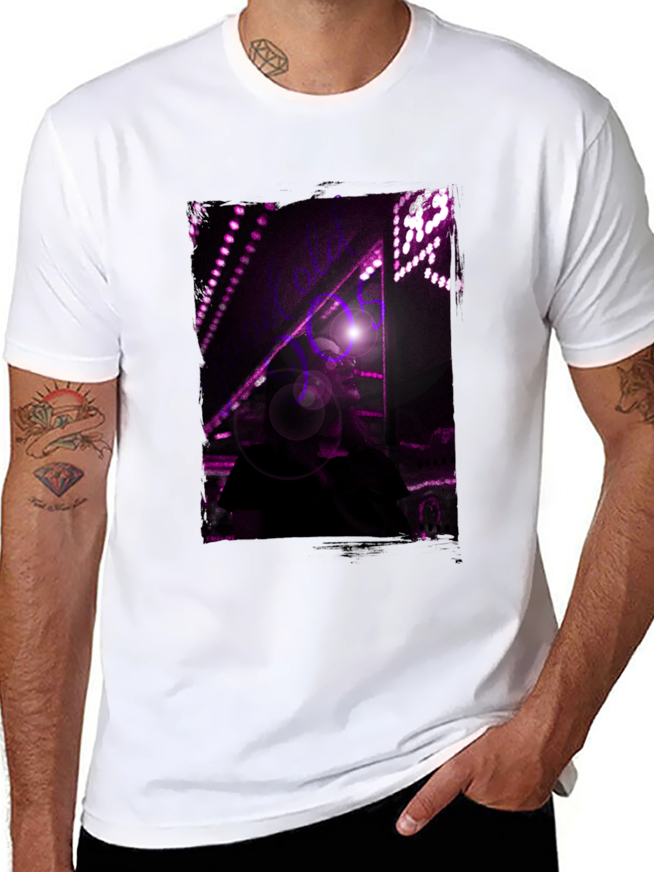 Abstract Purple Light Black T-Shirt