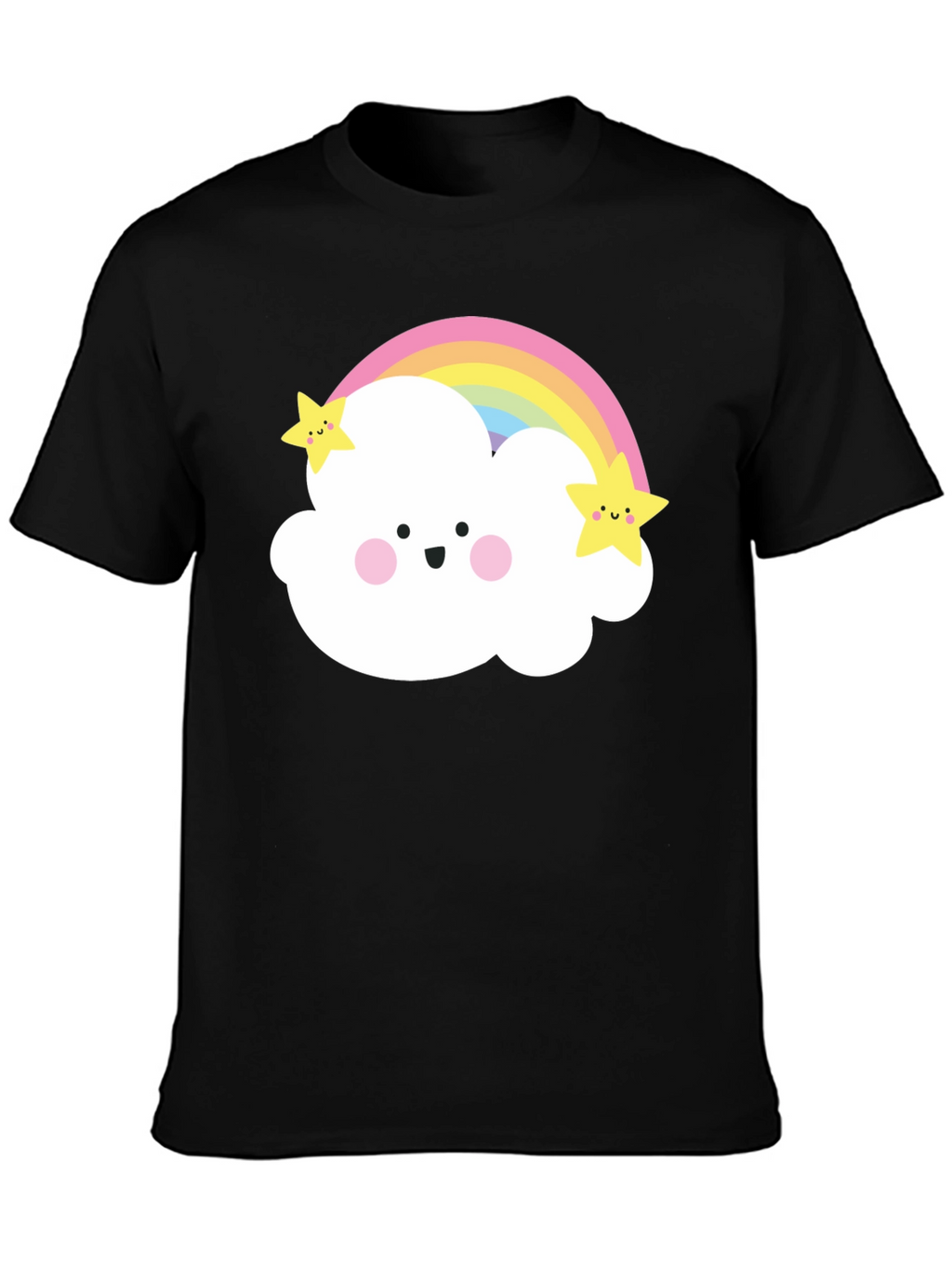 Cute Rainbow Cloud Star Graphic Tee - Unisex