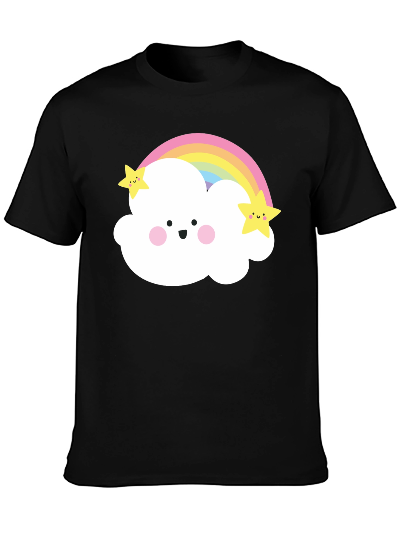 Cute Rainbow Cloud Star Graphic Tee - Unisex