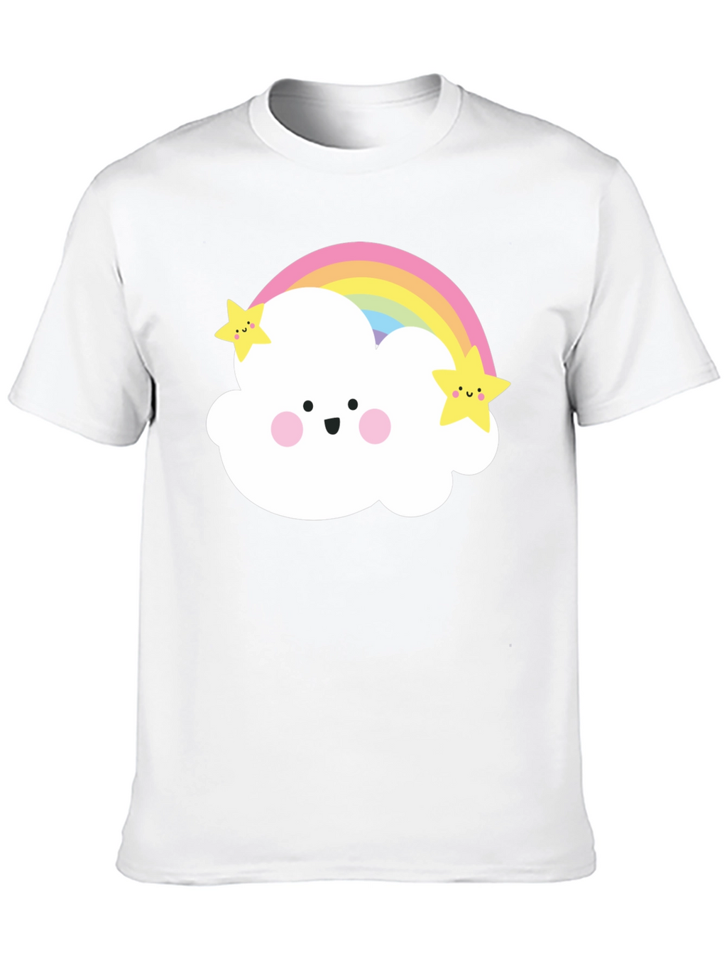 Cute Rainbow Cloud Star Graphic Tee - Unisex