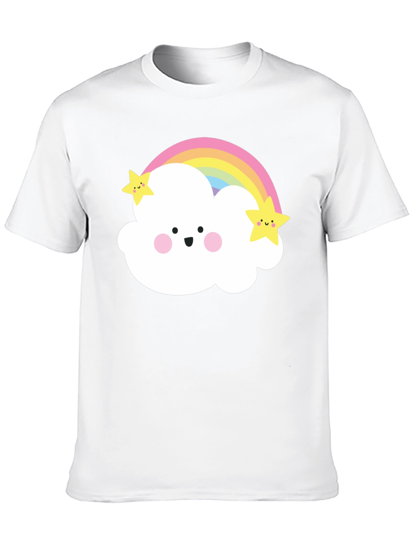 Cute Rainbow Cloud Star Graphic Tee - Unisex