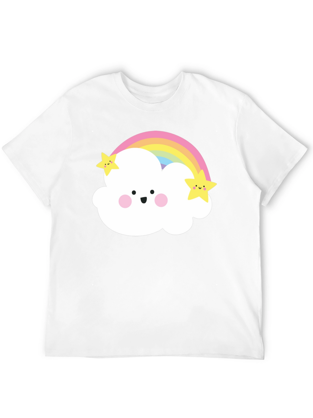 Cute Rainbow Cloud Star Graphic Tee - Unisex