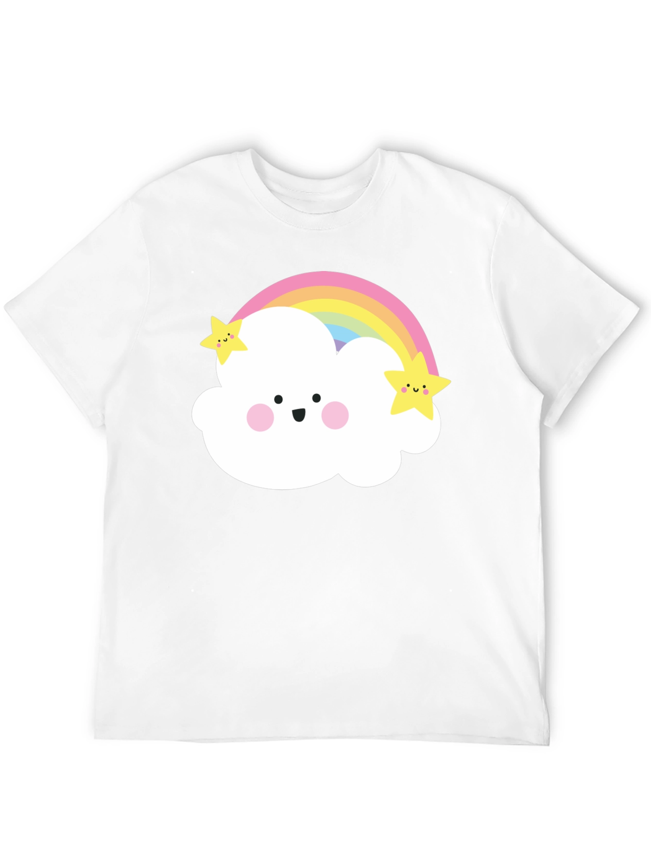 Cute Rainbow Cloud Star Graphic Tee - Unisex