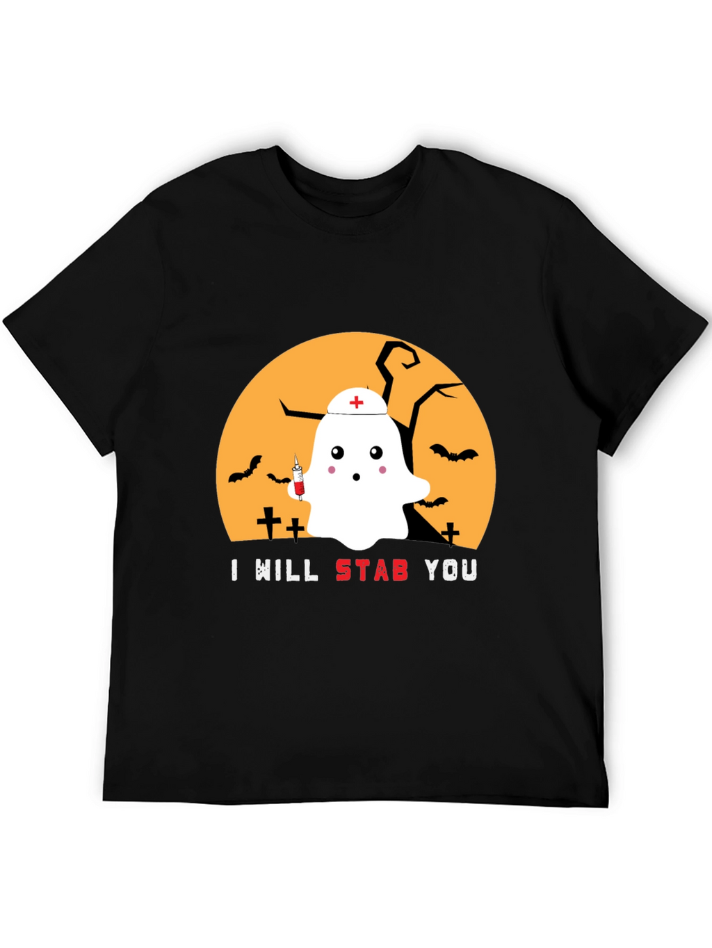Halloween Nurse Ghost Graphic Tee