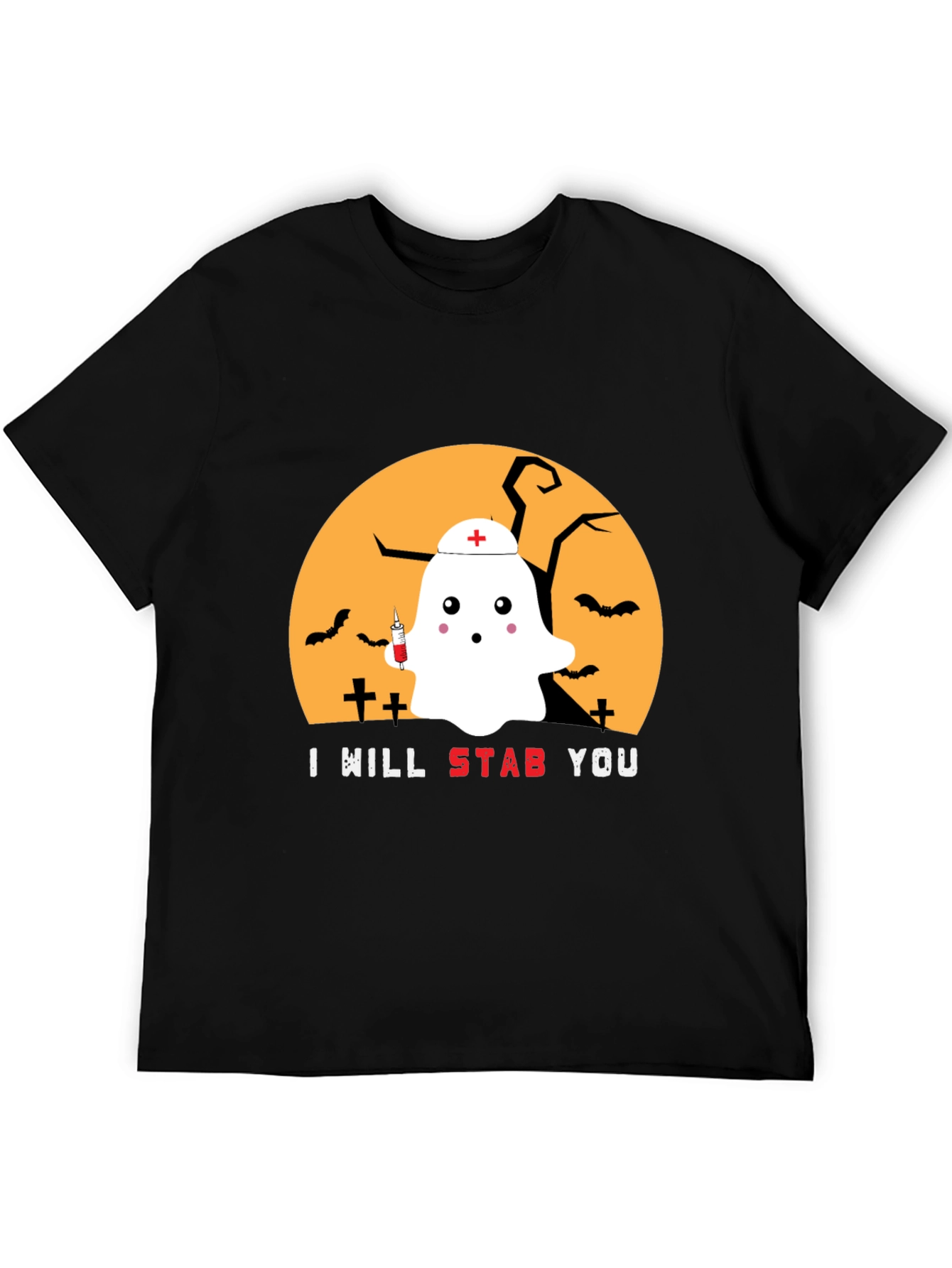 Halloween Nurse Ghost Graphic Tee