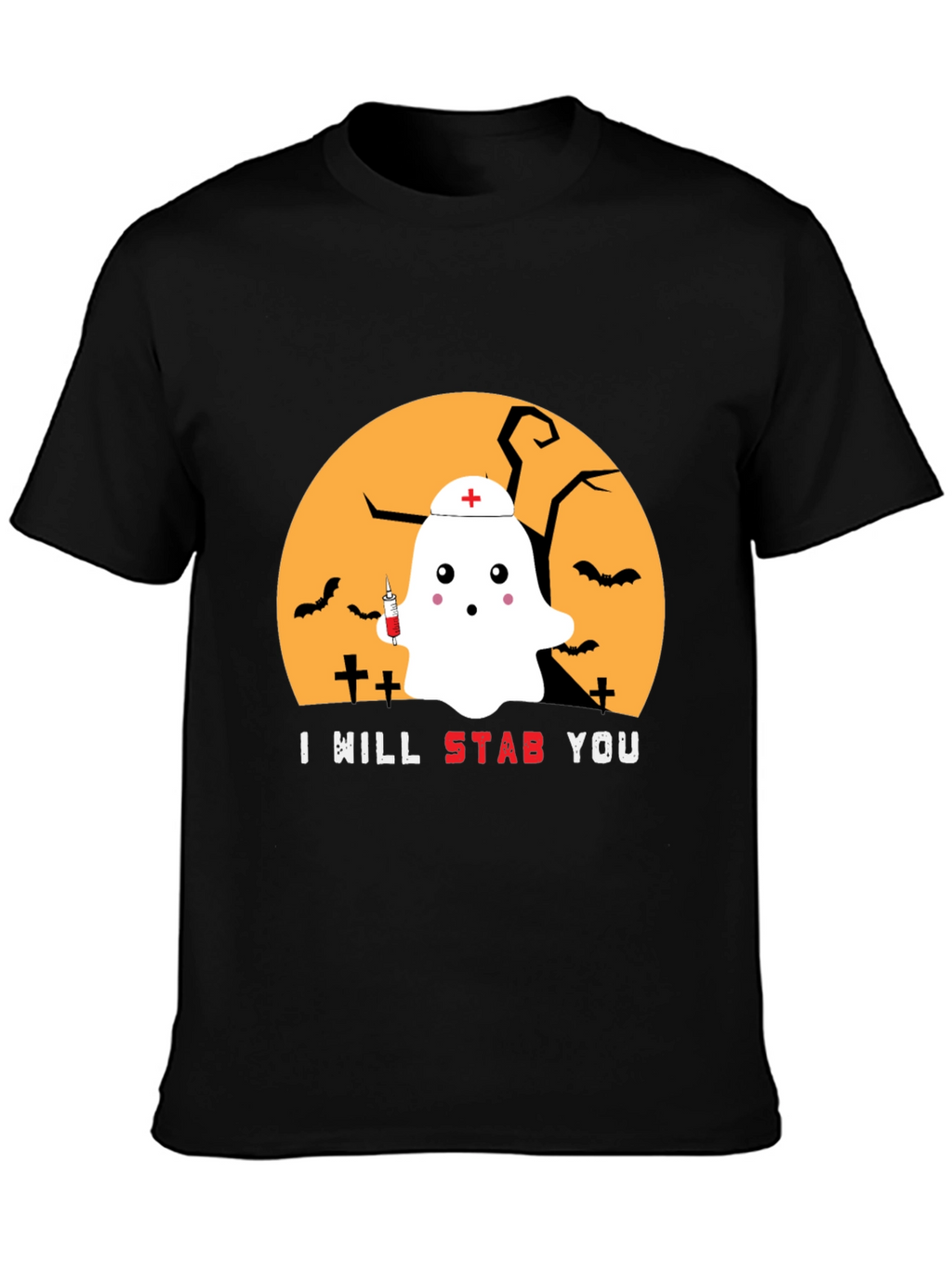 Halloween Nurse Ghost Graphic Tee
