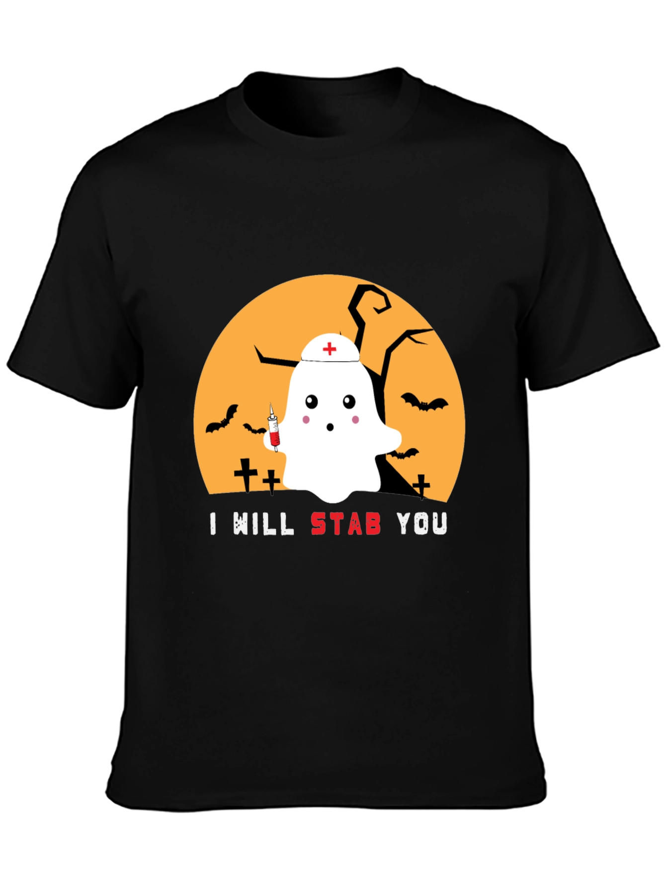 Halloween Nurse Ghost Graphic Tee