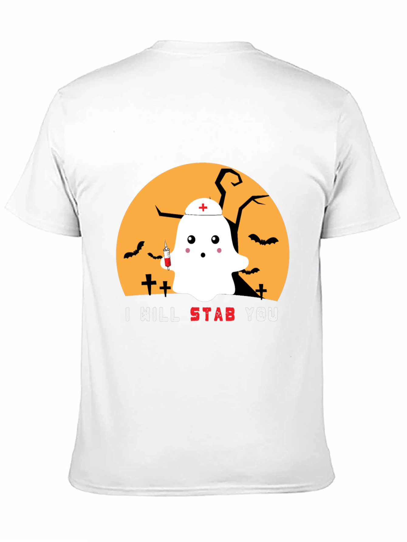 Halloween Nurse Ghost Graphic Tee