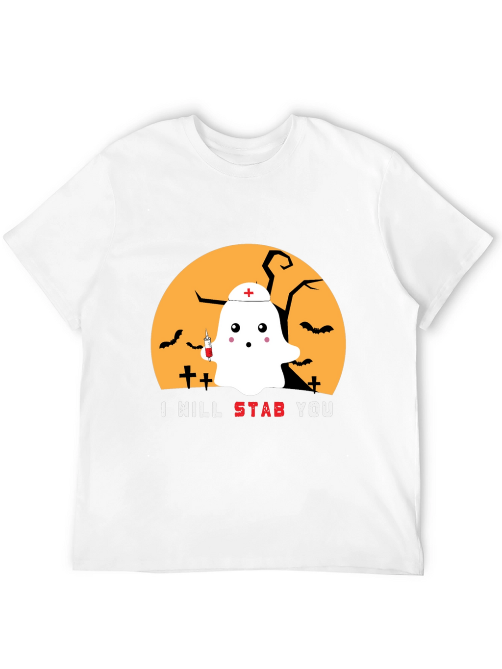 Halloween Nurse Ghost Graphic Tee