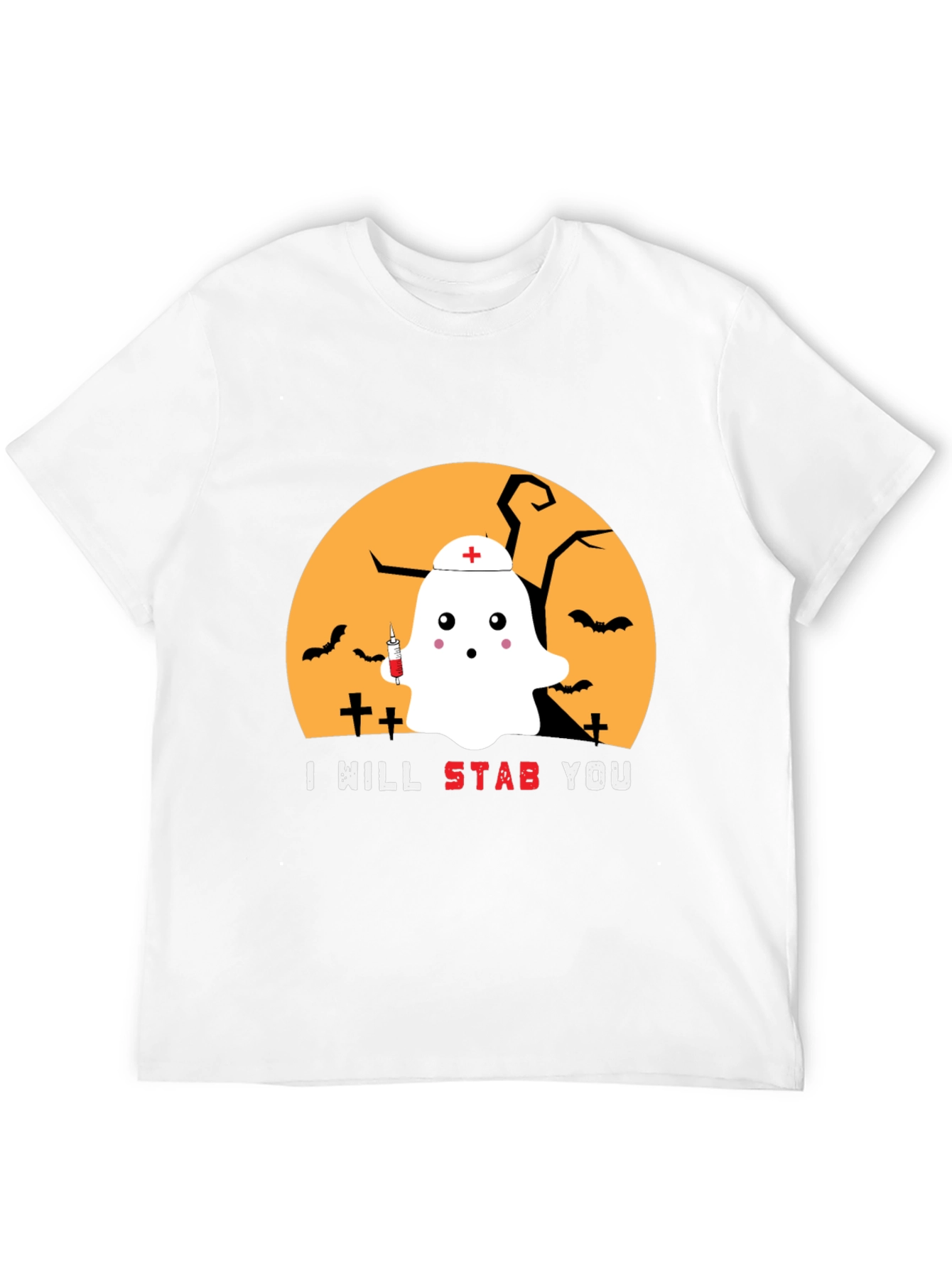 Halloween Nurse Ghost Graphic Tee