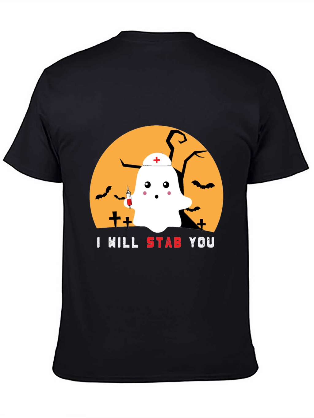 Halloween Nurse Ghost Graphic Tee