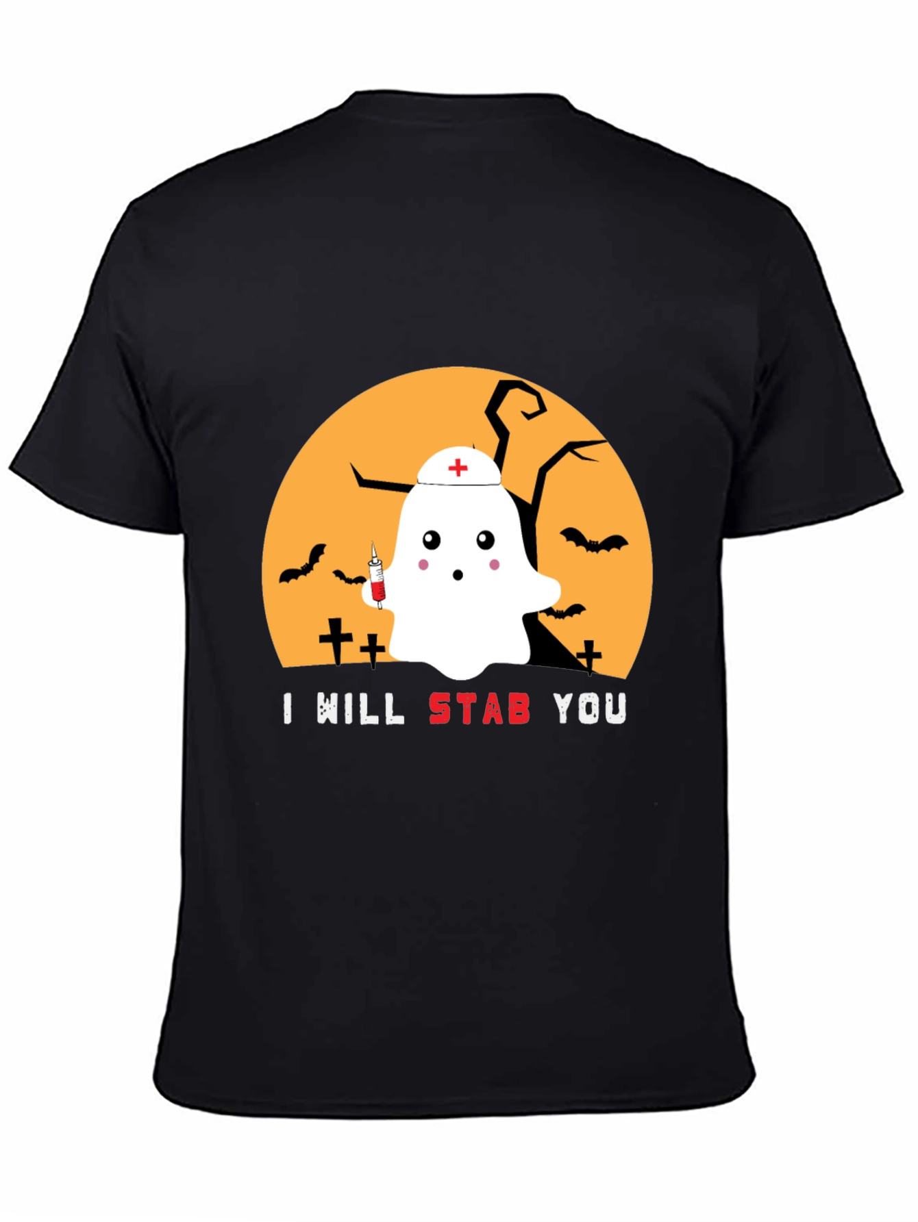 Halloween Nurse Ghost Graphic Tee