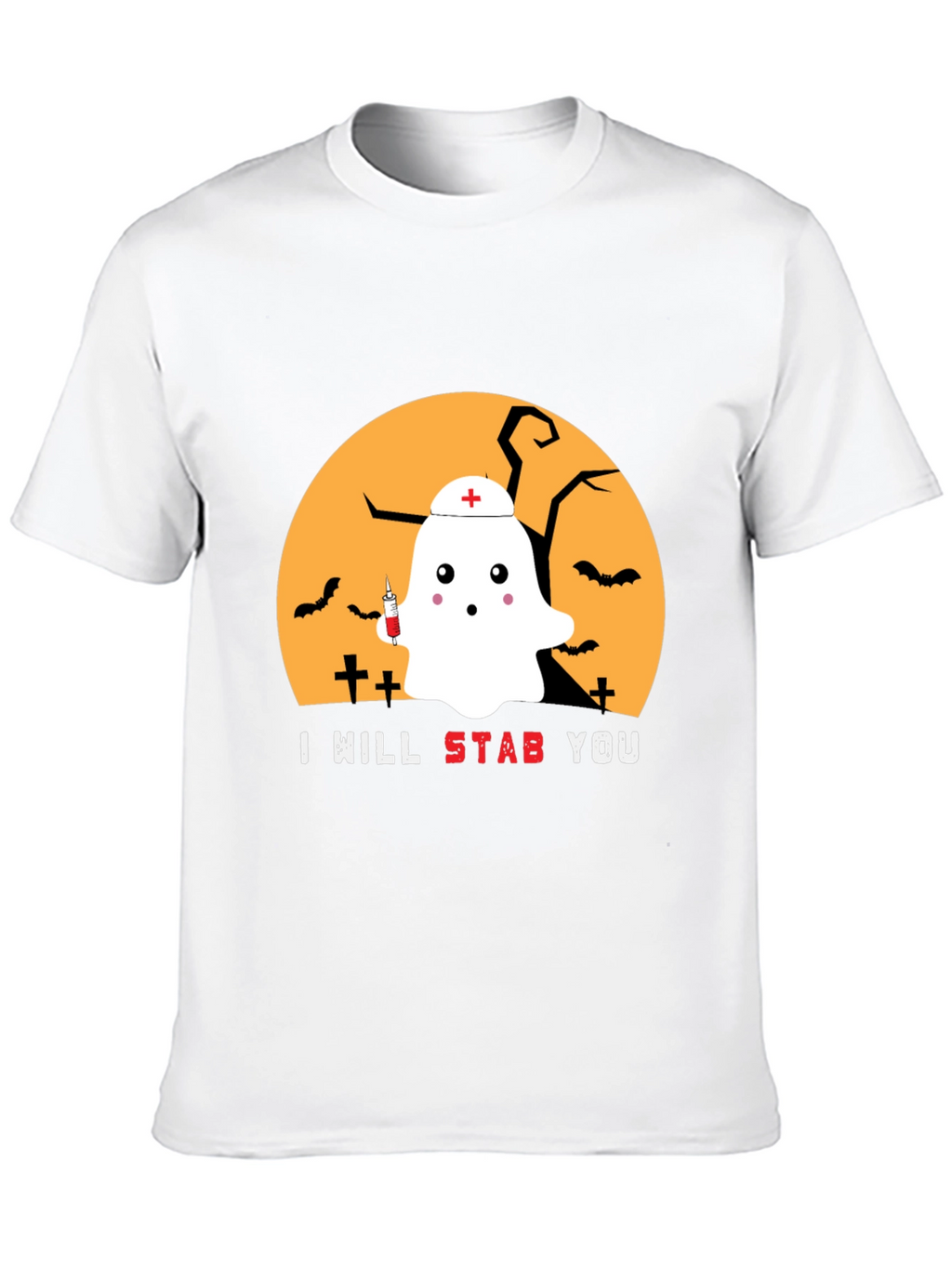 Halloween Nurse Ghost Graphic Tee